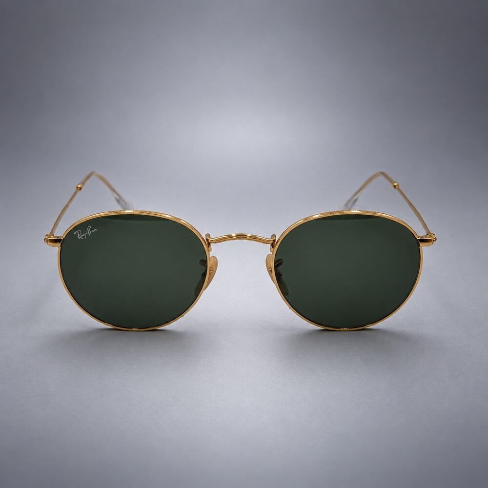 Ray-Ban Round Metal RB3447 Sunglasses — Arista Gold / G-15 Green (RH-051)